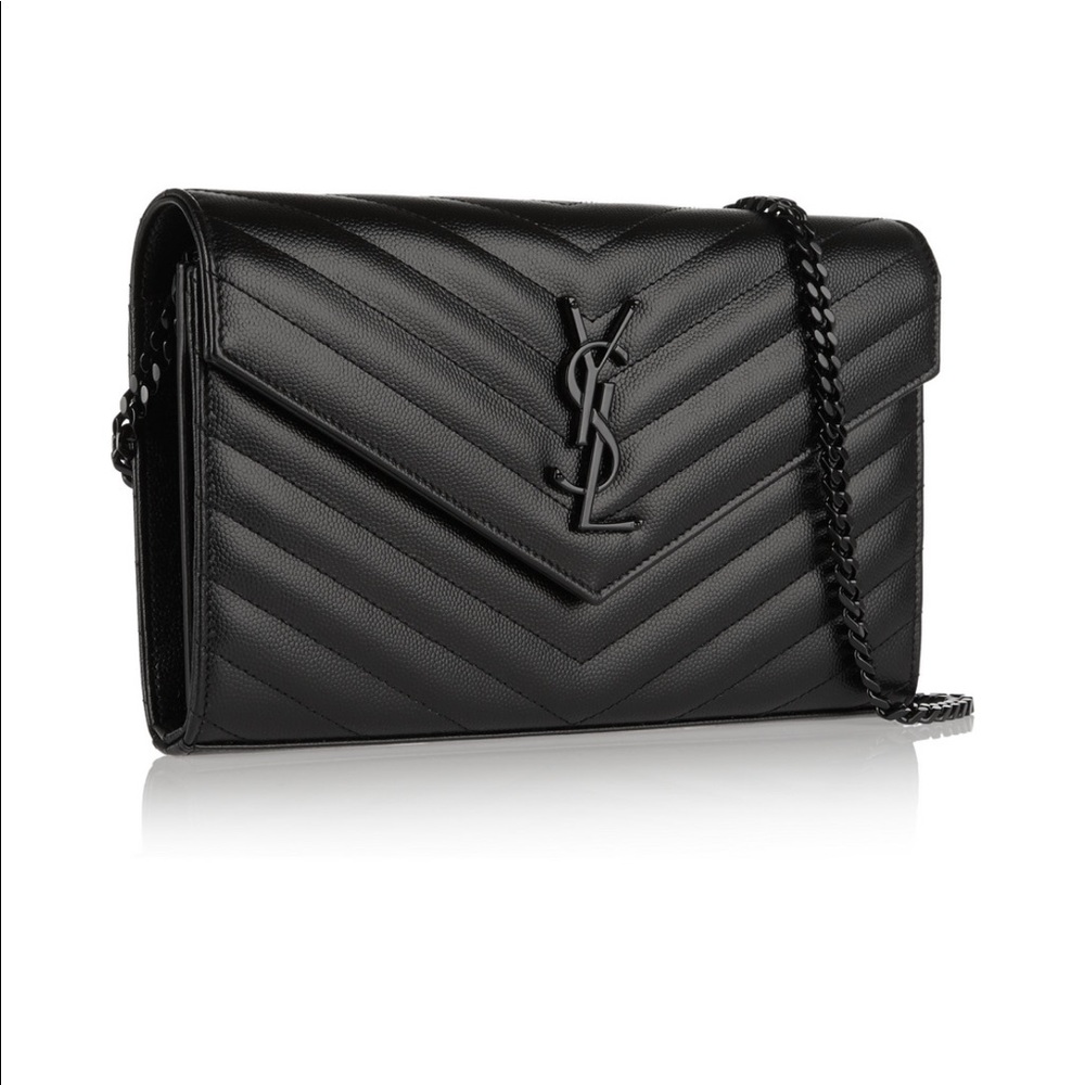 Saint Laurent black monogramme quilted leather bag